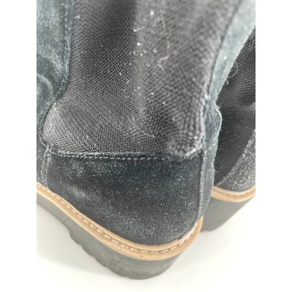 Dolce Vita Black Helen Suede Elastic Wedge Chelsea Boots - Picture 7 of 9